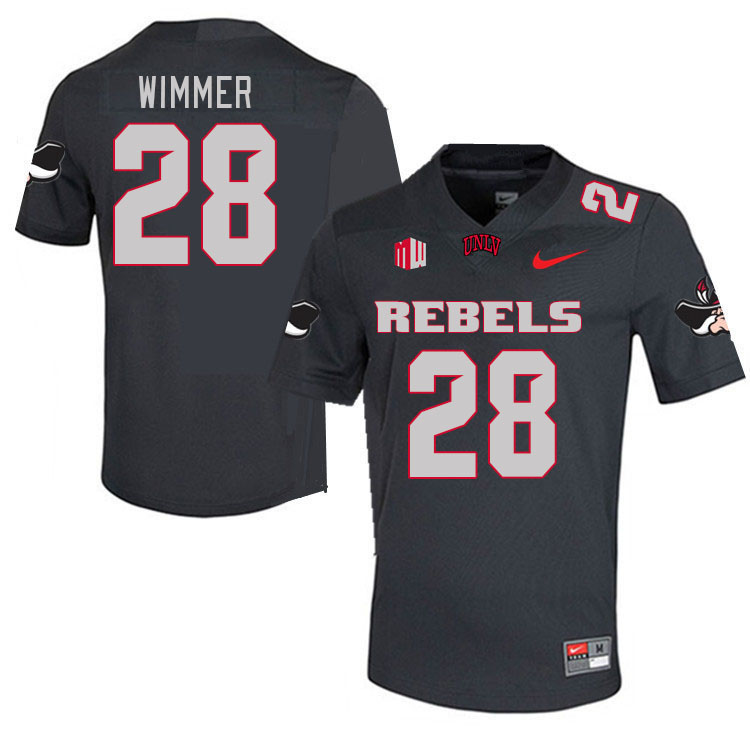 Men-Youth #28 Andrew Wimmer UNLV Rebels 2023 College Football Jerseys Stitched-Charcoal